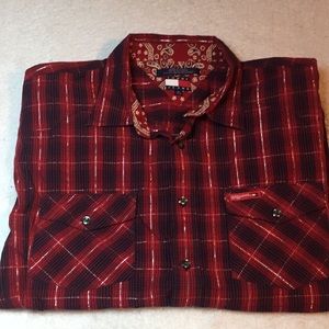 Tommy Hilfiger Tommy Jeans Button Down Red Shiney